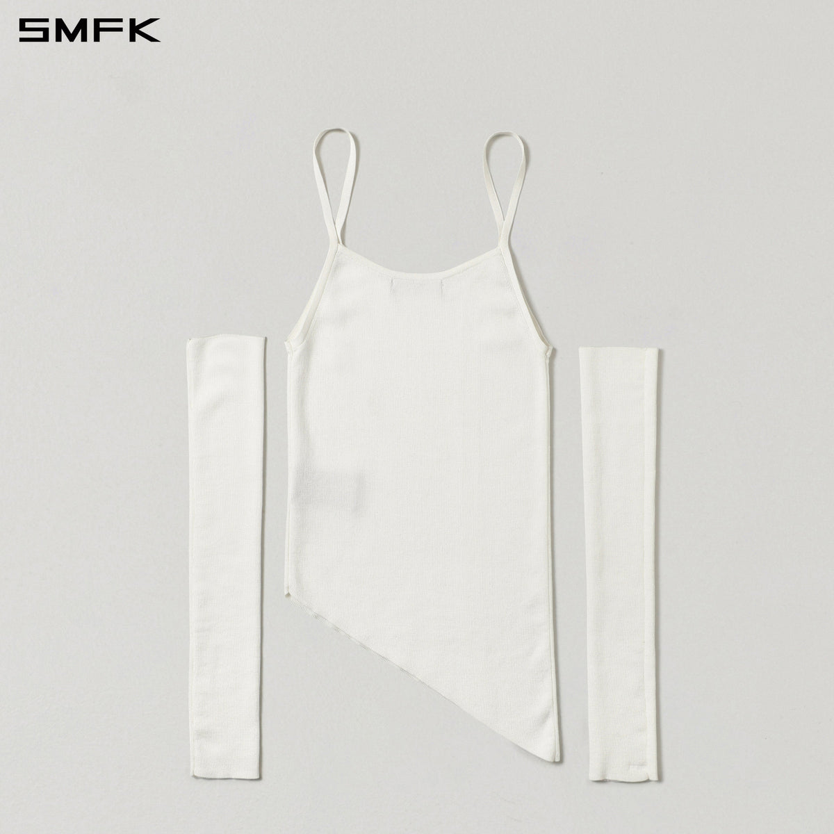 SMFK Myth Aeolus Asymmetry Slim Knit Tencel+Silk Cloud White