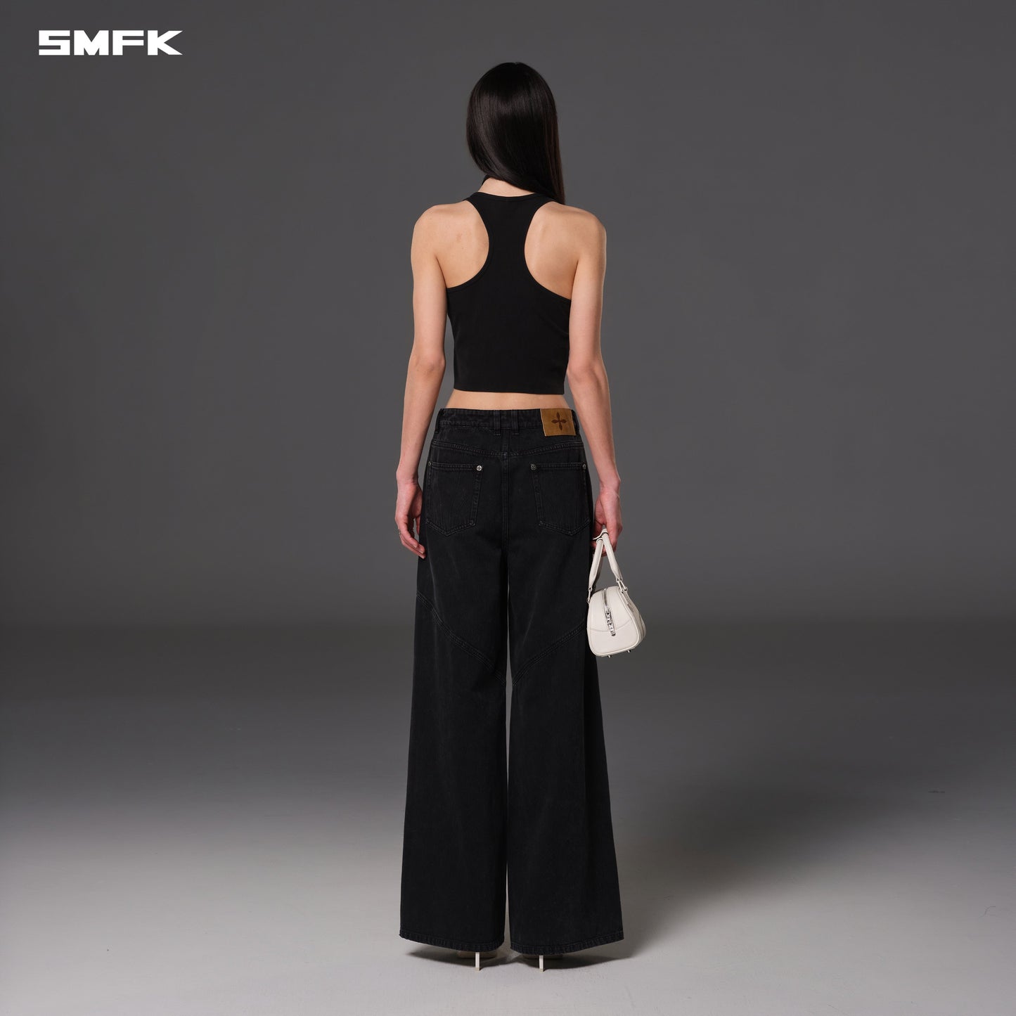 SMFK Vintage Nomadic Slim Zip Tank Long-Staple Cotton Wild Black