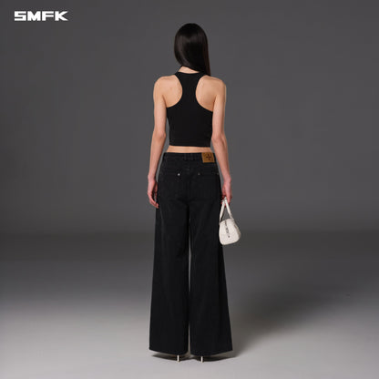 SMFK Vintage Nomadic Slim Zip Tank Long-Staple Cotton Wild Black