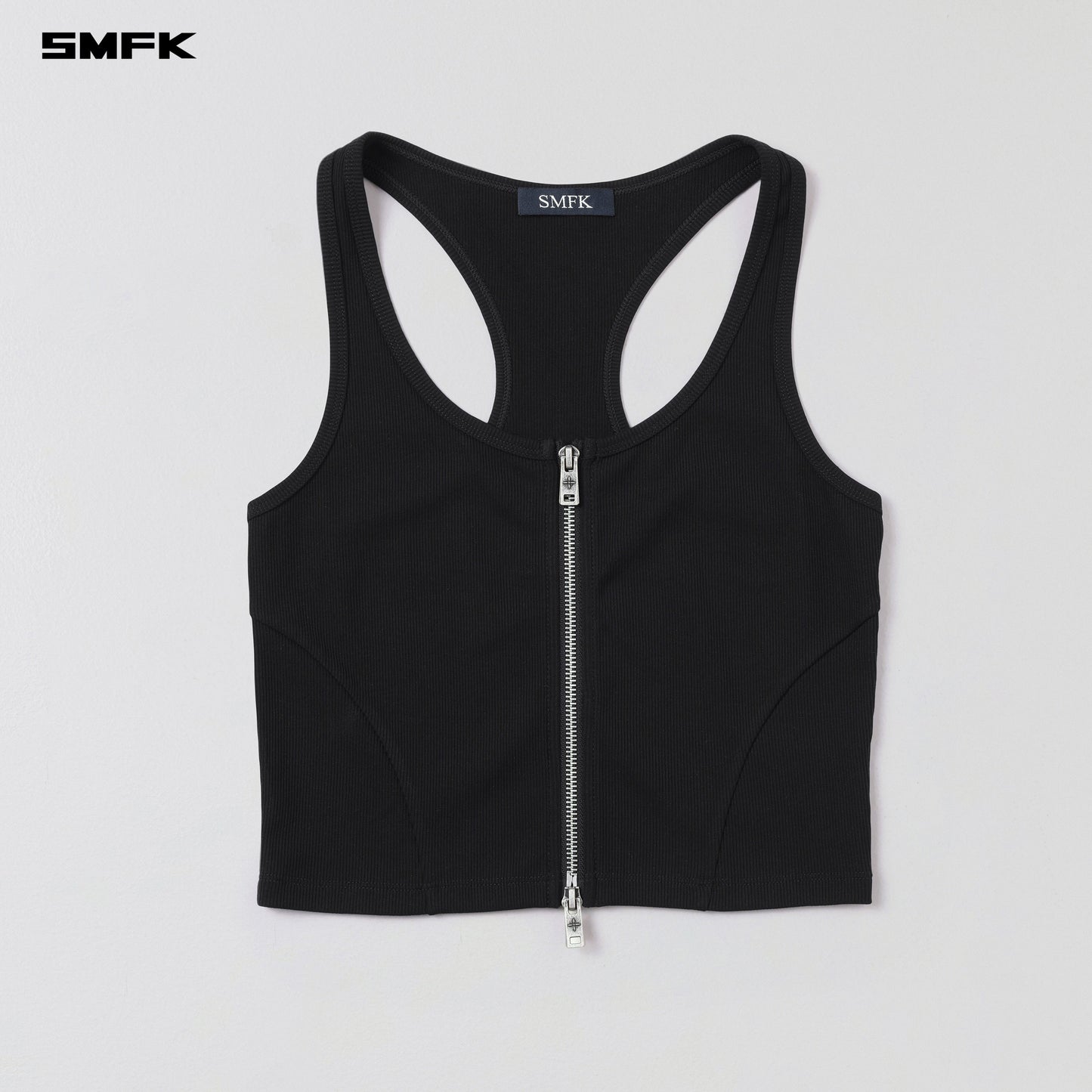 SMFK Vintage Nomadic Slim Zip Tank Long-Staple Cotton Wild Black