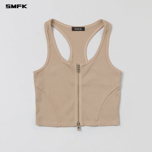 SMFK Vintage Nomadic Slim Zip Tank Long-Staple Cotton Fresh Skin