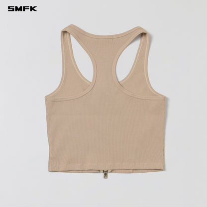 SMFK Vintage Nomadic Slim Zip Tank Long-Staple Cotton Fresh Skin