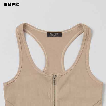 SMFK Vintage Nomadic Slim Zip Tank Long-Staple Cotton Fresh Skin