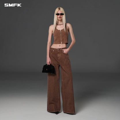 SMFK Vintage Nomadic Slim Zip Tank Long-Staple Cotton Vanish Brown
