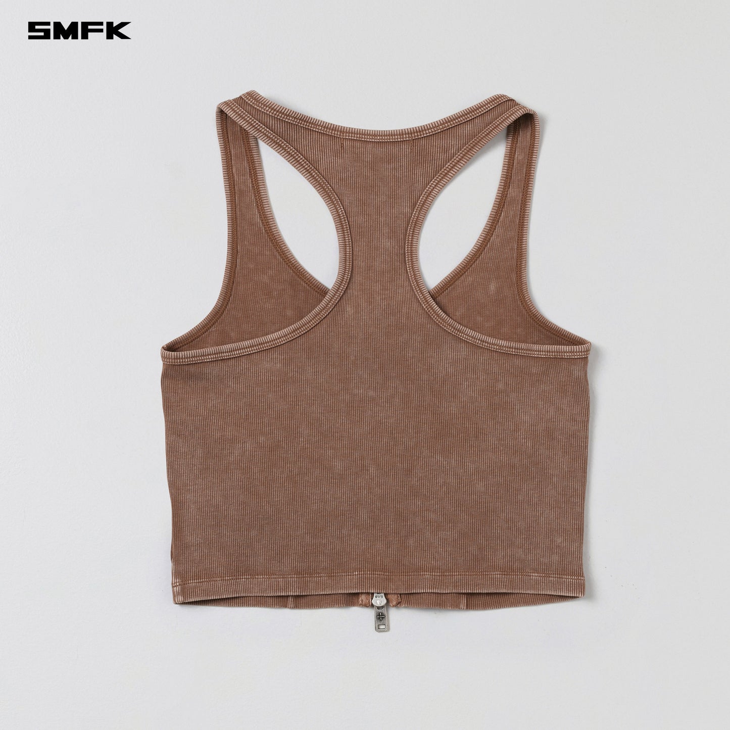 SMFK Vintage Nomadic Slim Zip Tank Long-Staple Cotton Vanish Brown