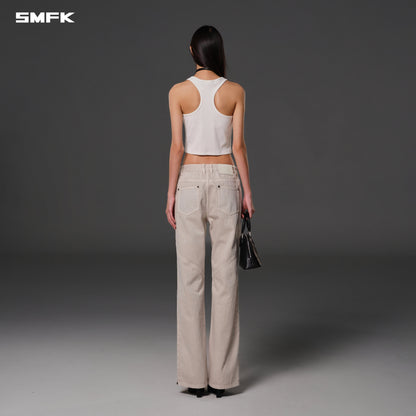 SMFK Vintage Nomadic Slim Zip Tank Long-Staple Cotton Cloud White