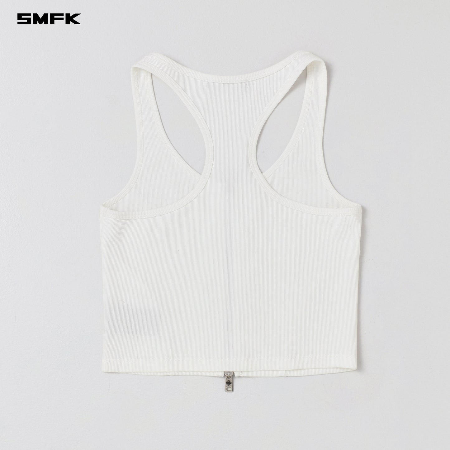 SMFK Vintage Nomadic Slim Zip Tank Long-Staple Cotton Cloud White
