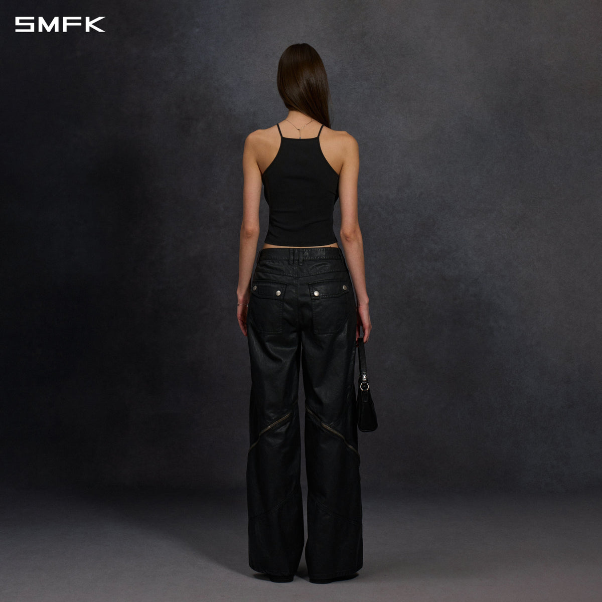 SMFK Vintage Chinese Long Camisole Wild Black