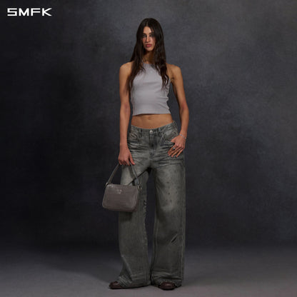 SMFK Vintage Chinese Long Camisole Glacier Grey