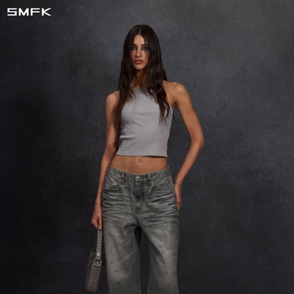 SMFK Vintage Chinese Long Camisole Glacier Grey