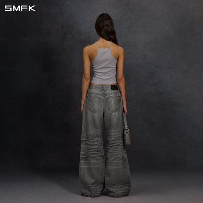 SMFK Vintage Chinese Long Camisole Glacier Grey