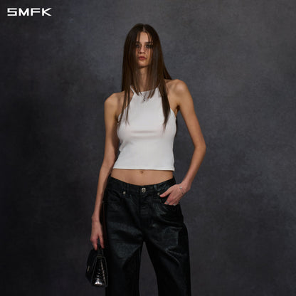 SMFK Vintage Chinese Long Camisole Cloud White