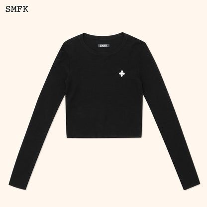 SMFK Compass Cross Classic Riding Knitted Top In Black