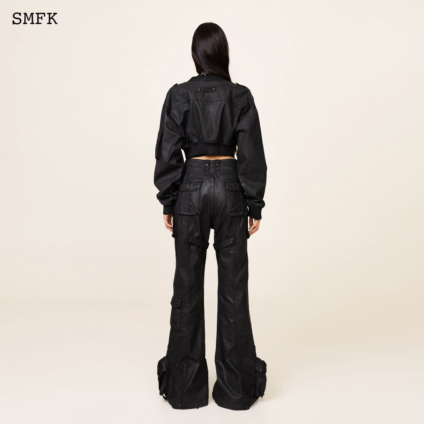 SMFK Ancient Myth Black Panther Waxed Flared Pants