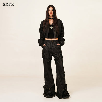 SMFK Ancient Myth Black Panther Waxed Flared Pants