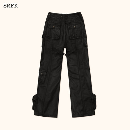 SMFK Ancient Myth Black Panther Waxed Flared Pants