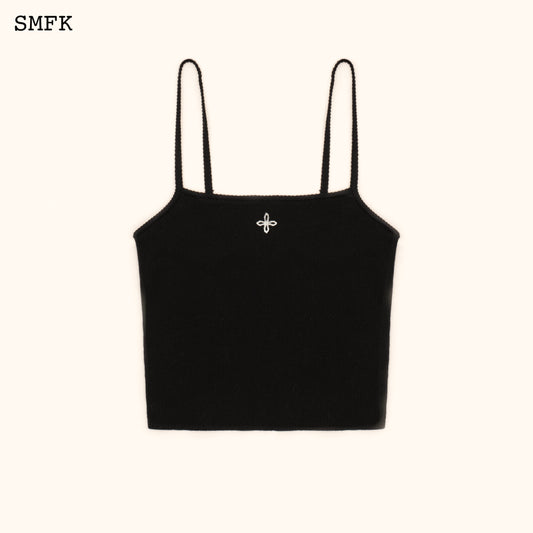 SMFK WildWorld Cross Riding Knitted Vest Top In Black