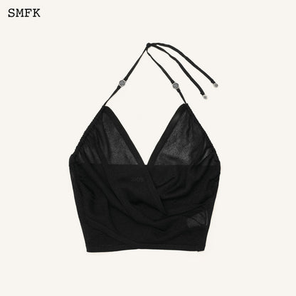 SMFK Ancient Myth Beach Halter-Neck Vest Top Black