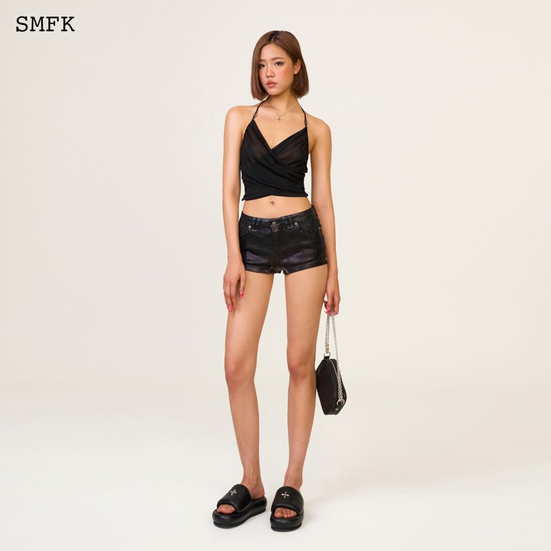 SMFK Ancient Myth Beach Halter-Neck Vest Top Black