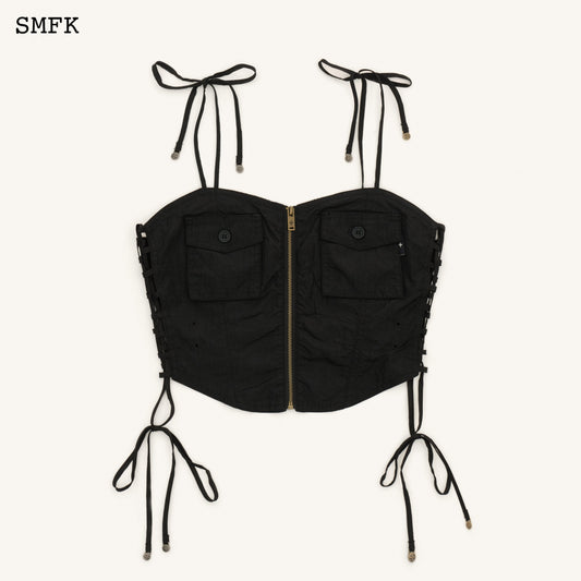 SMFK Ancient Myth Black Panther Paratrooper Cropped Top
