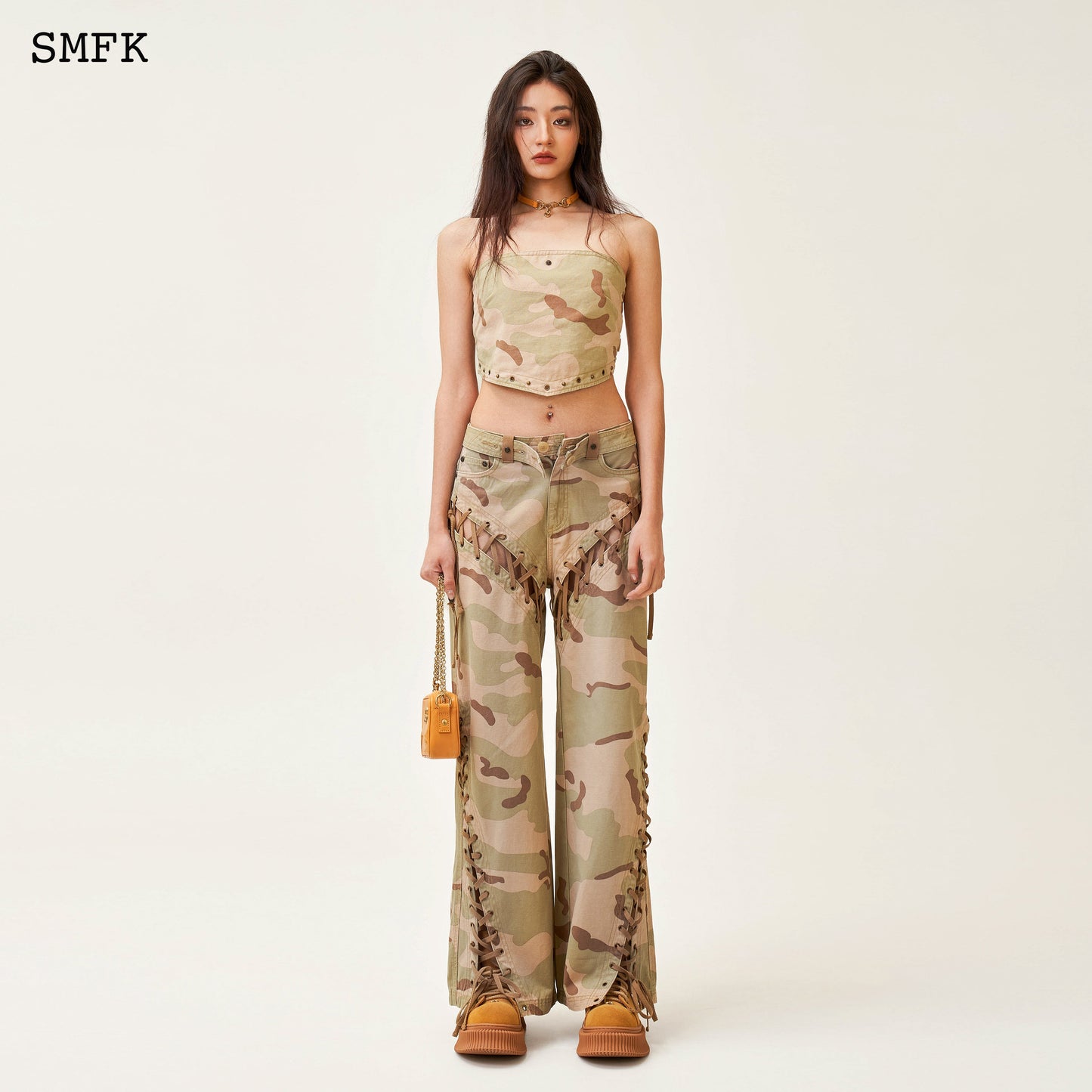 SMFK Ancient Myth Camouflage Desert Wide-Leg Jeans