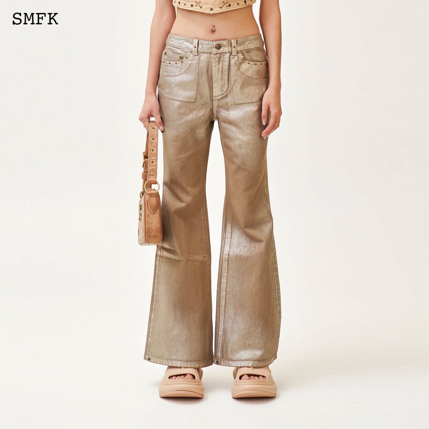 SMFK Ancient Myth Golden Snake Flared Jeans