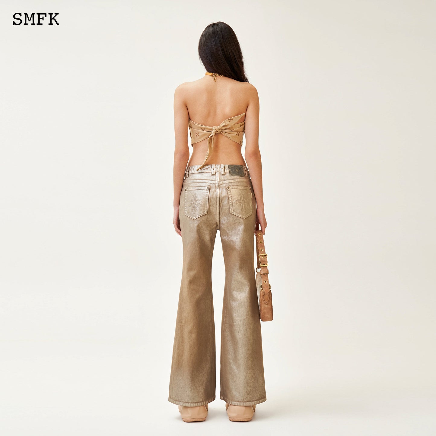 SMFK Ancient Myth Golden Snake Flared Jeans