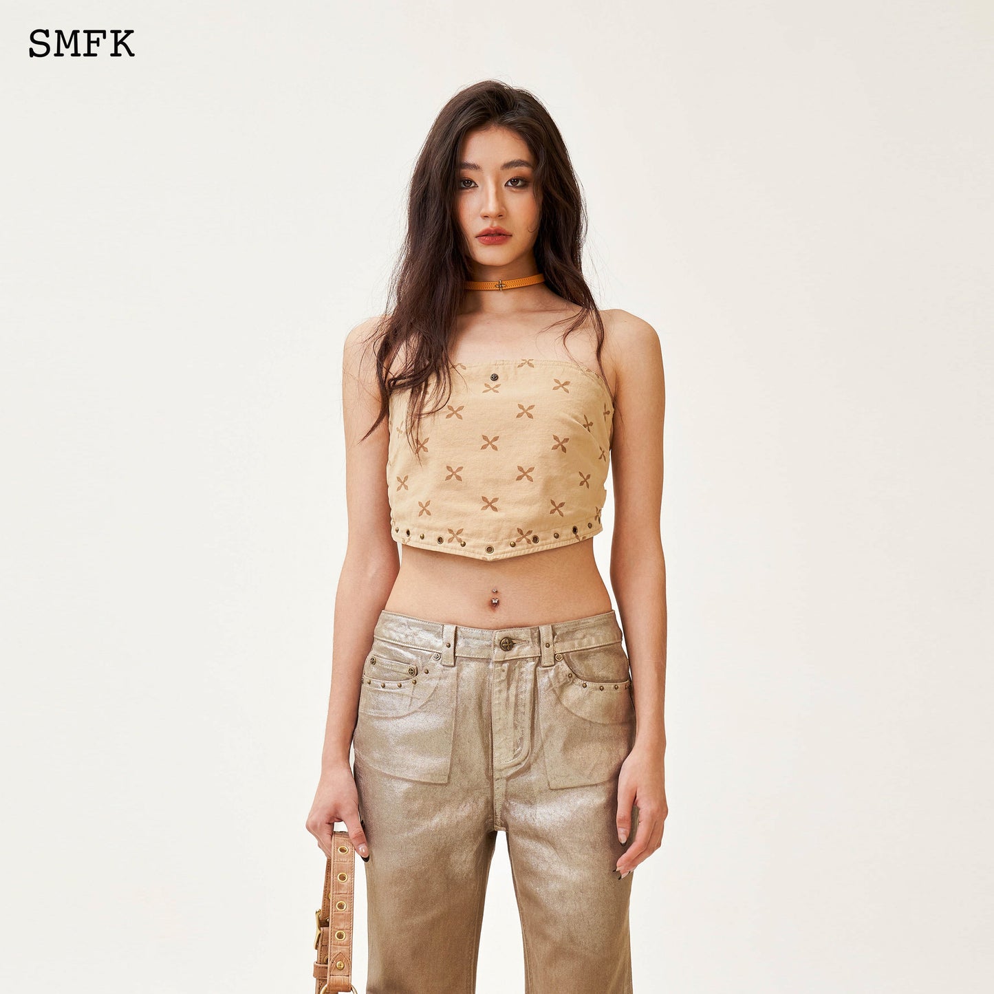 SMFK Ancient Myth Golden Snake Flared Jeans