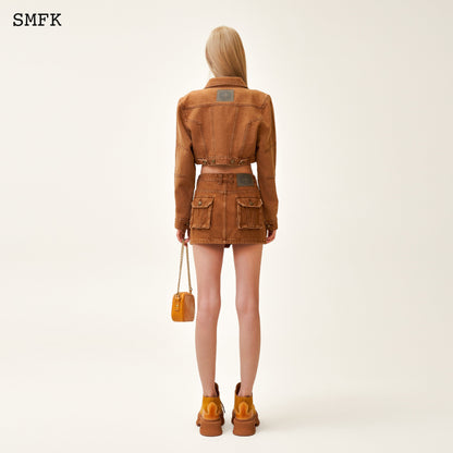 SMFK Ancient Myth Tarpan Hunter Mini Skirt In Brown