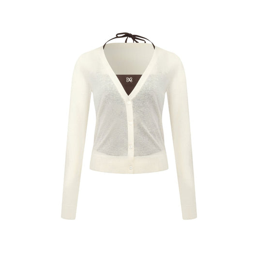 Ann Andelman Apricot Halter Neck Two-piece Set