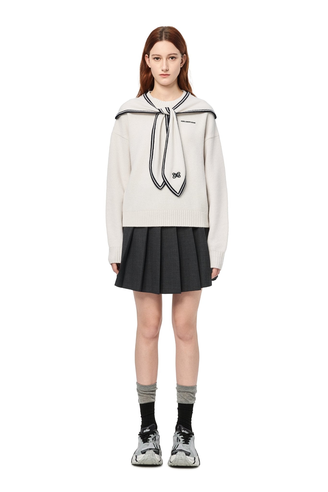 Ann Andelman Apricot Sailor Collar Sweater