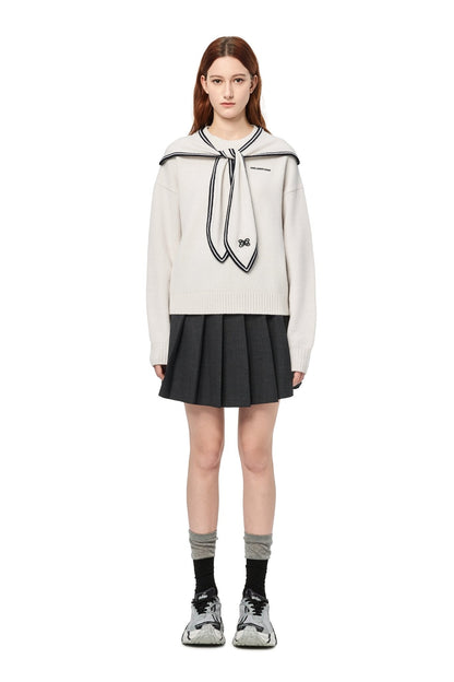 Ann Andelman Apricot Sailor Collar Sweater