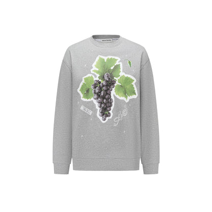 Alexia Sandra Fruit Paradise Star Printed Drop Shoulder Sweater Gray