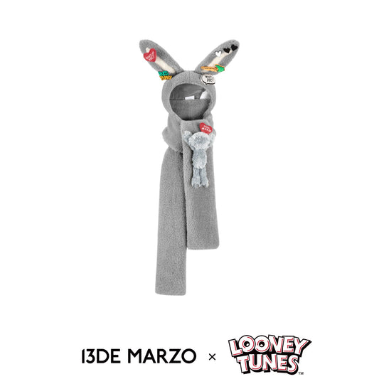 13DE MARZO x LOONEY TUNES Bugs Bunny Scarf Hat Vapor Gray