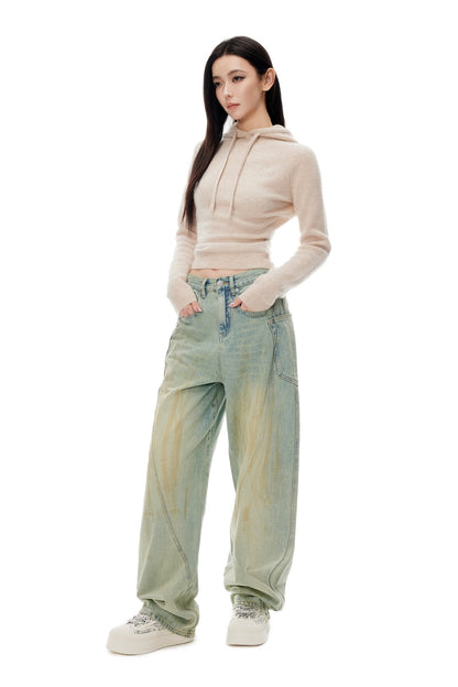 Ann Andelman Beige Hooded Wool Sweater