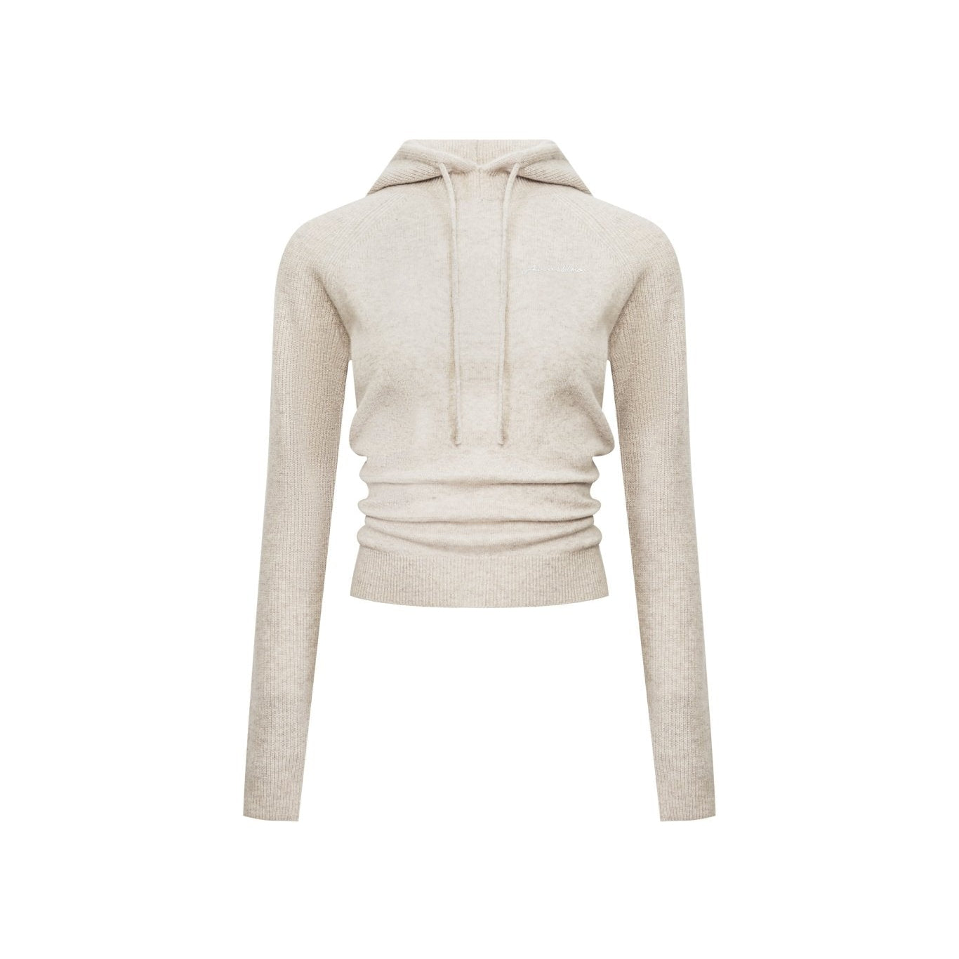 Ann Andelman Beige Hooded Wool Sweater