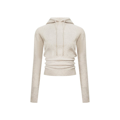 Ann Andelman Beige Hooded Wool Sweater