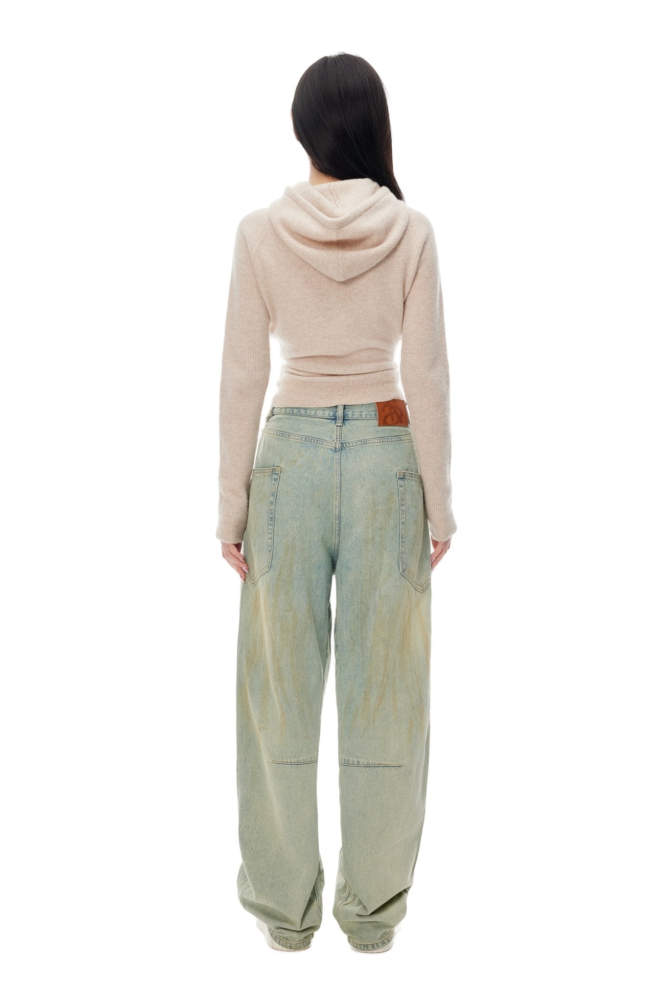 Ann Andelman Beige Hooded Wool Sweater