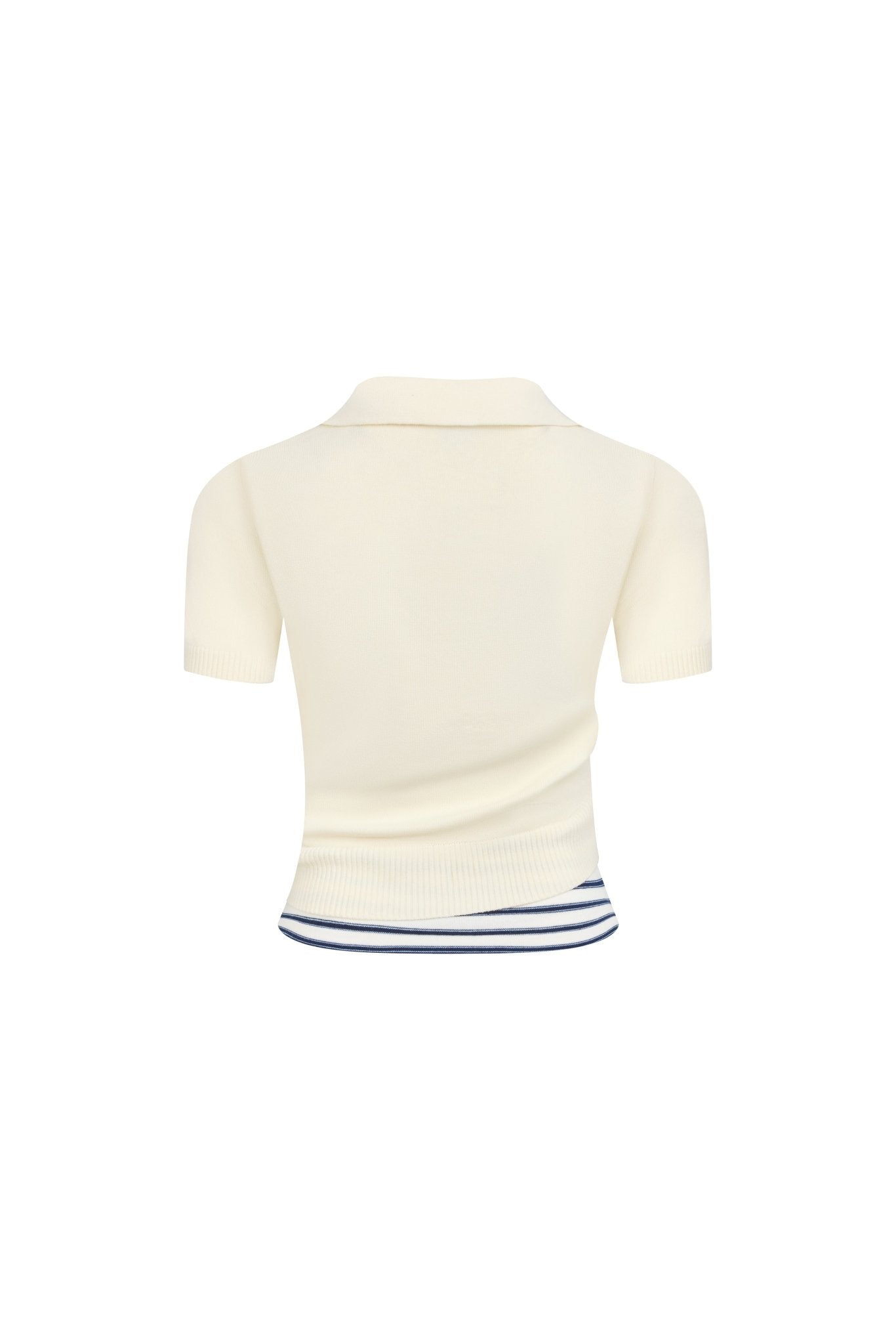 Ann Andelman Beige Striped Faux Two-piece POLO