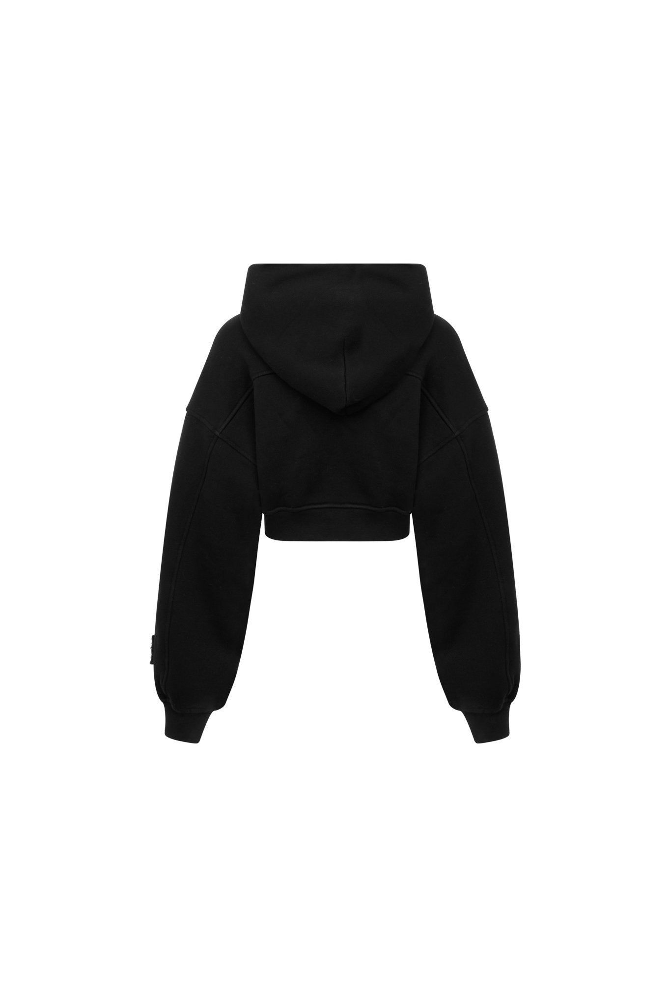 Ann Andelman Black Cropped Zip-Up Hoodie