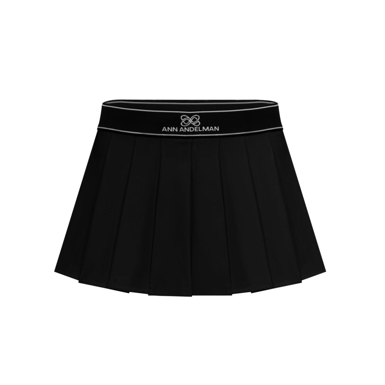 Ann Andelman Black Elastic Waist Pleated Skirt