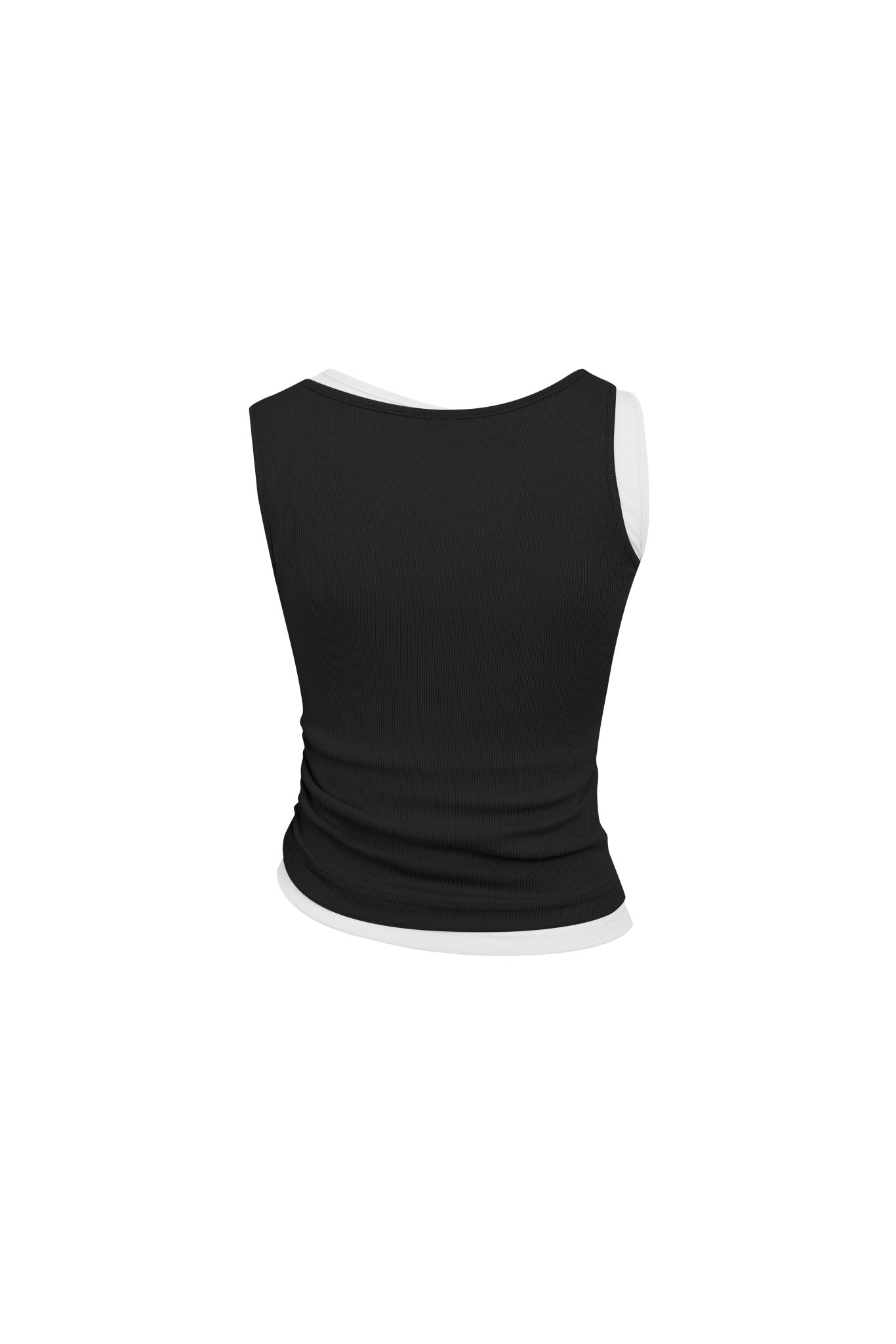 Ann Andelman Black Faux Two-piece Vest with Metallic Details