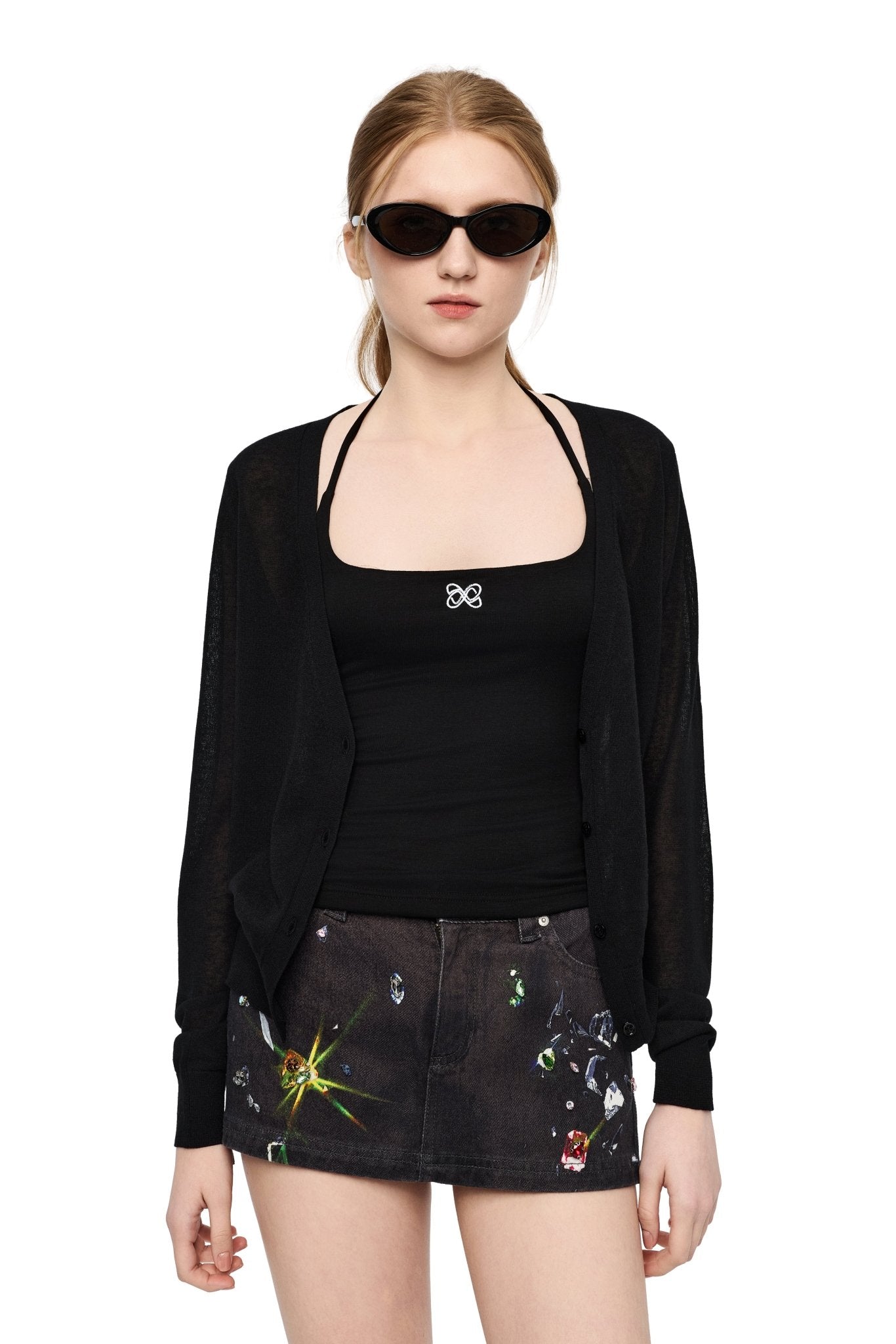 Ann Andelman Black Halter Neck Two-piece Set
