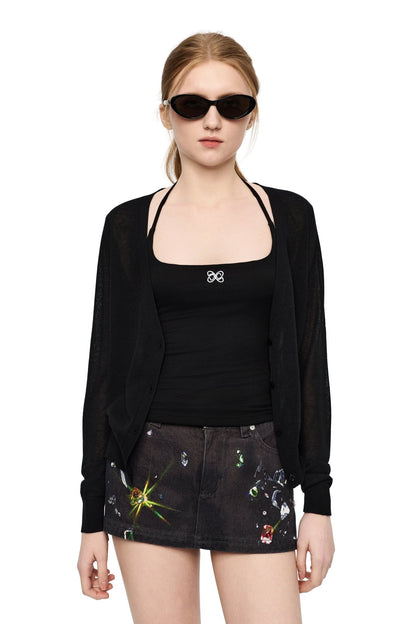 Ann Andelman Black Halter Neck Two-piece Set