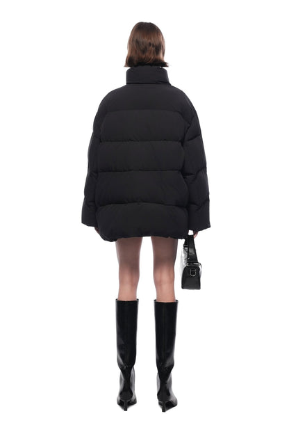 Ann Andelman Black Mid-length Hooded Down Jacket