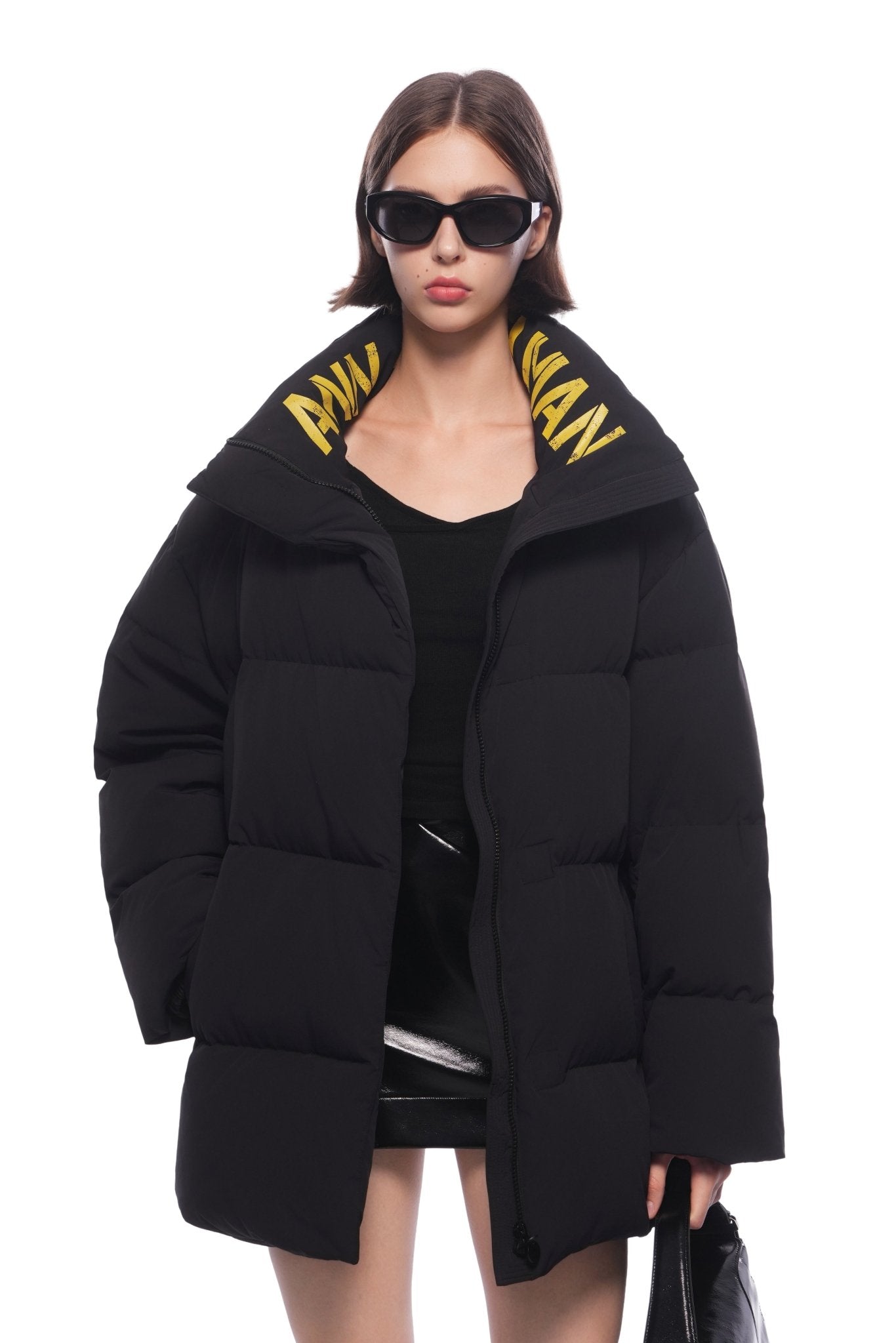 Ann Andelman Black Mid-length Hooded Down Jacket