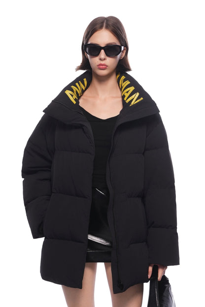 Ann Andelman Black Mid-length Hooded Down Jacket