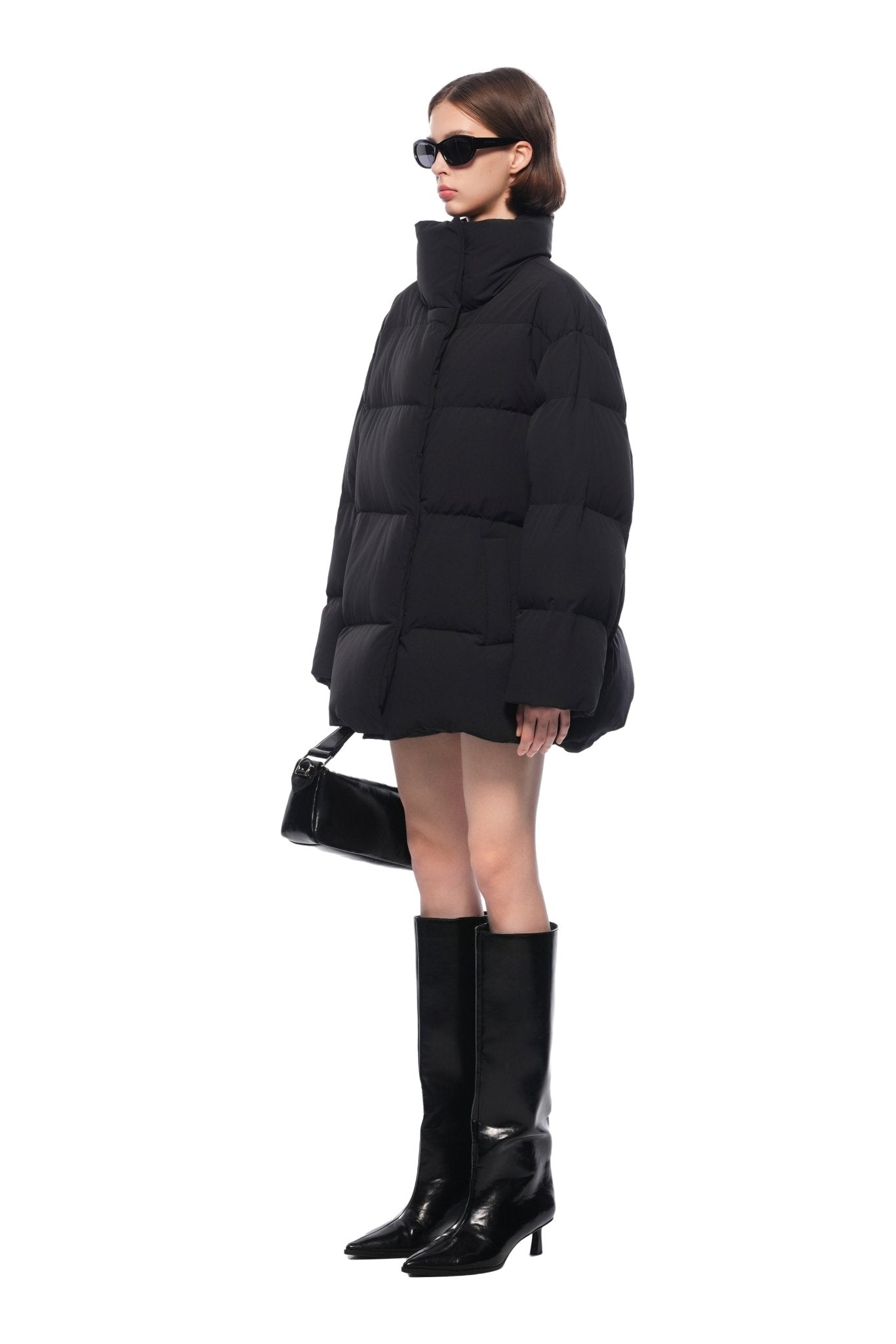 Ann Andelman Black Mid-length Hooded Down Jacket