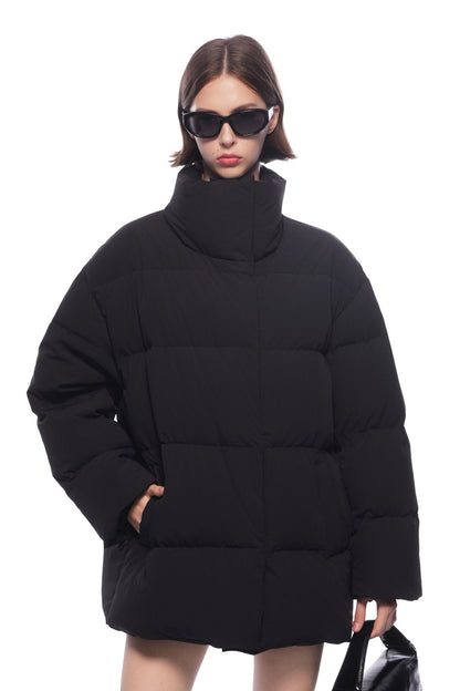 Ann Andelman Black Mid-length Hooded Down Jacket