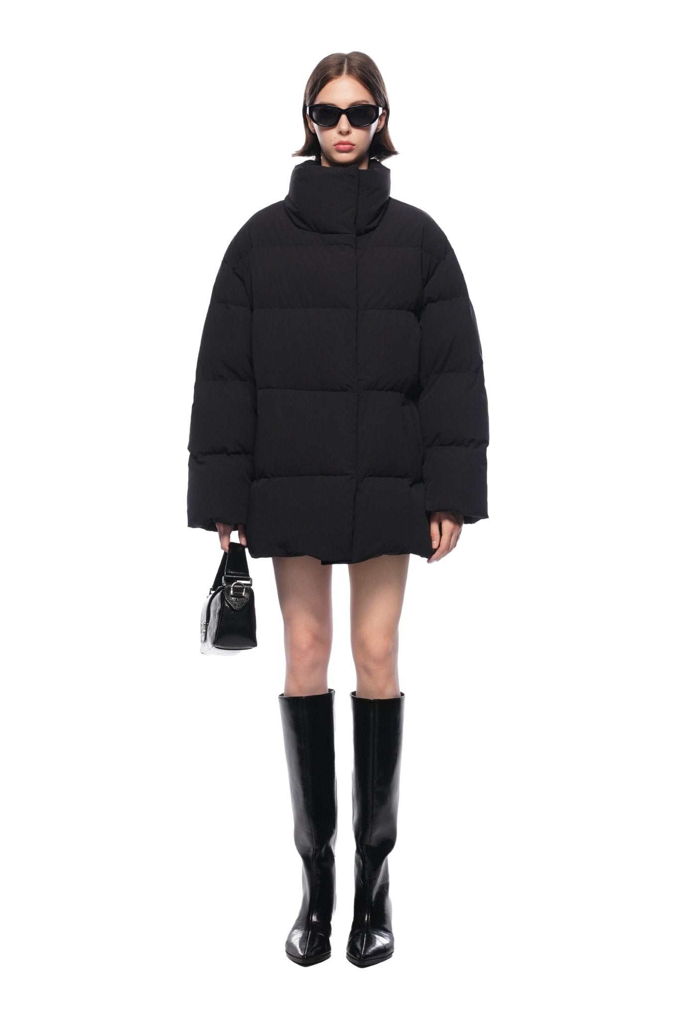 Ann Andelman Black Mid-length Hooded Down Jacket